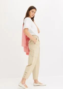 Pantalón cargo de algodón elástico Mujer Pantalones|Novedades