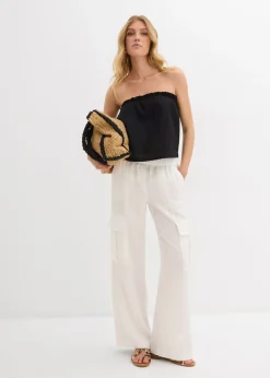 Sale Pantalón cargo de mezcla de lyocell fluido Mujer Pantalones
