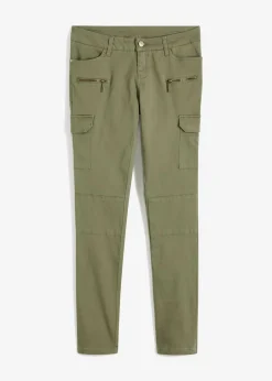 Pantalón cargo en mezcla de algodón elástico Mujer Pantalones