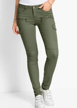 Pantalón cargo en mezcla de algodón elástico Mujer Pantalones