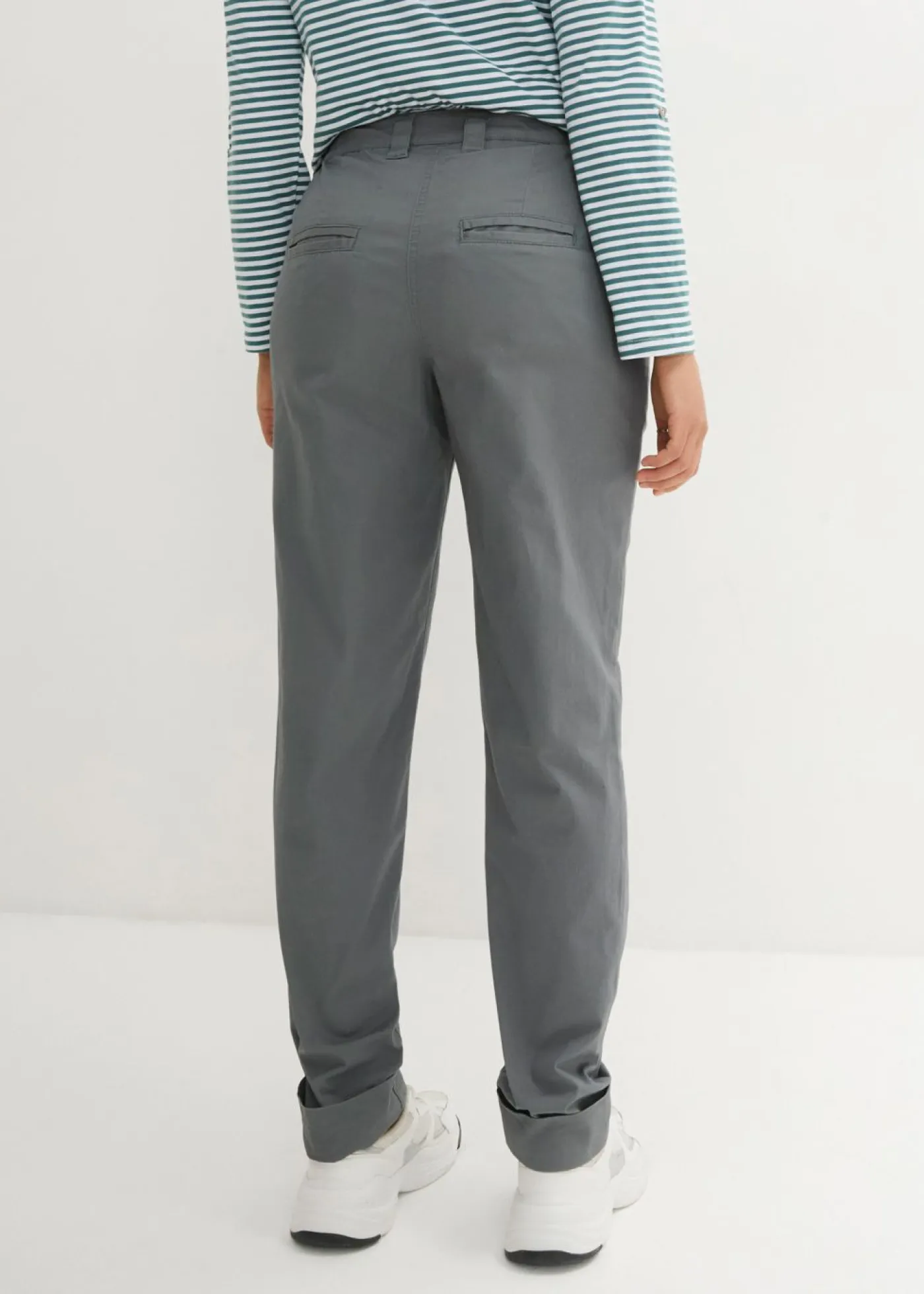 Discount Pantalón chino de algodón hasta el tobillo Mujer Pantalones|Tallas Pequeñas