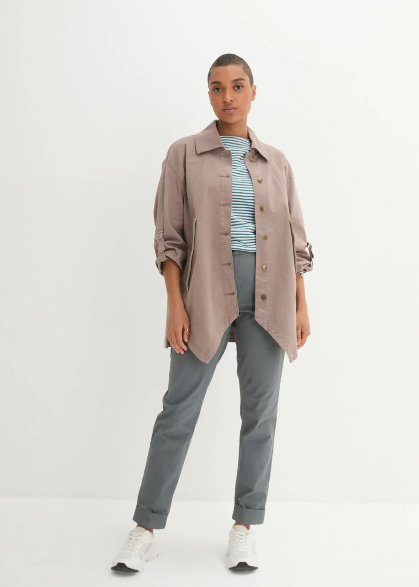 Discount Pantalón chino de algodón hasta el tobillo Mujer Pantalones|Tallas Pequeñas