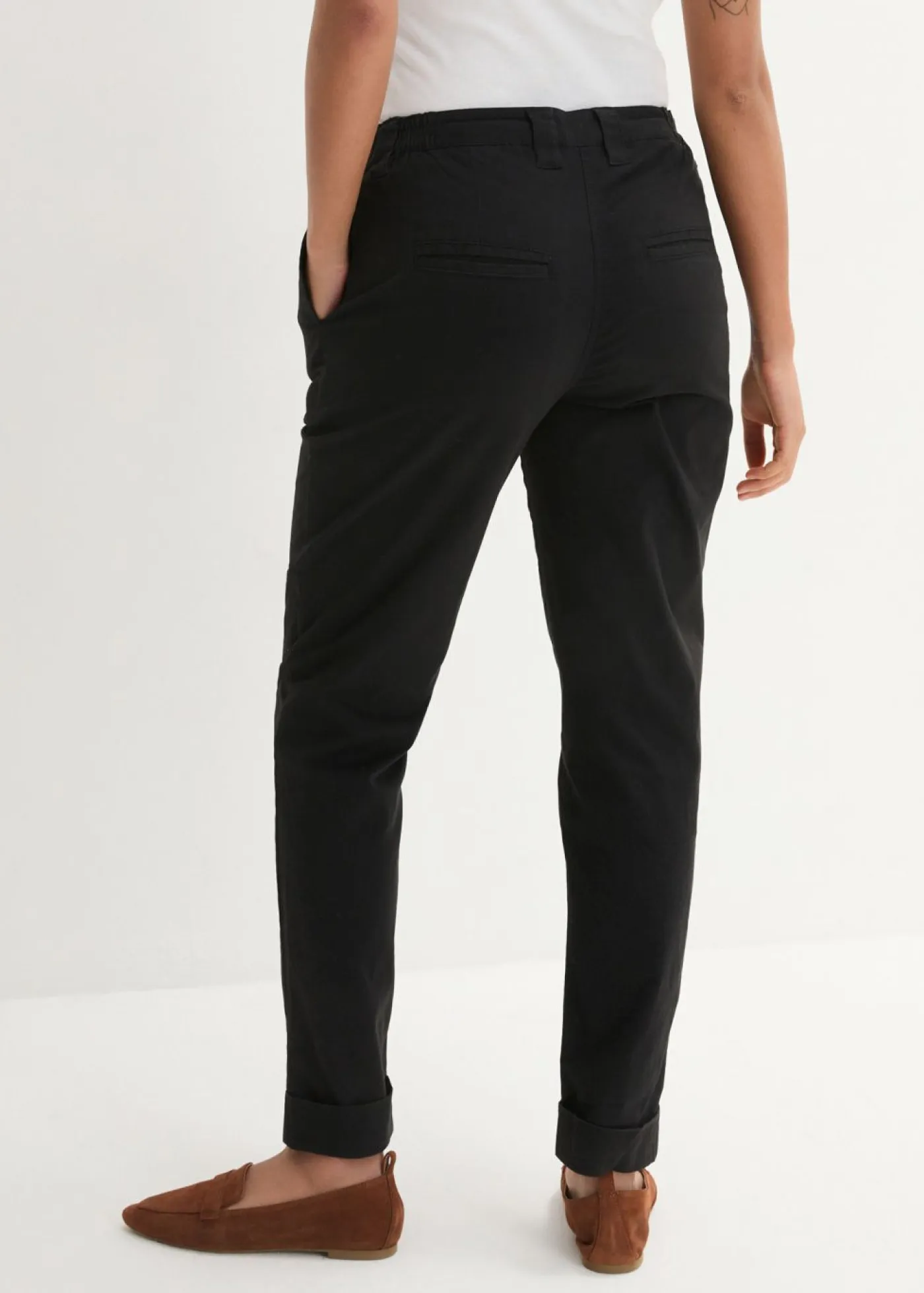 Discount Pantalón chino de algodón hasta el tobillo Mujer Pantalones|Tallas Pequeñas