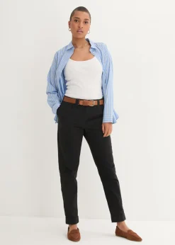 Discount Pantalón chino de algodón hasta el tobillo Mujer Pantalones|Tallas Pequeñas