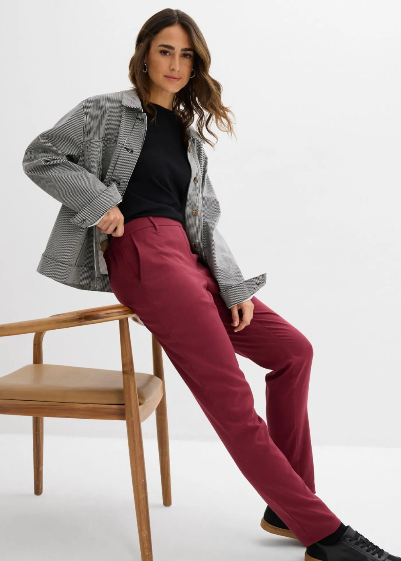 Pantalón chino de mezcla de viscosa Mujer Pantalones