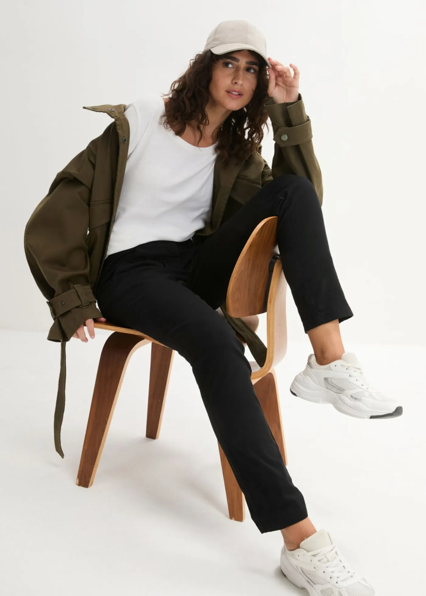 Sale Pantalón chino elástico Mujer Pantalones|Tallas Pequeñas