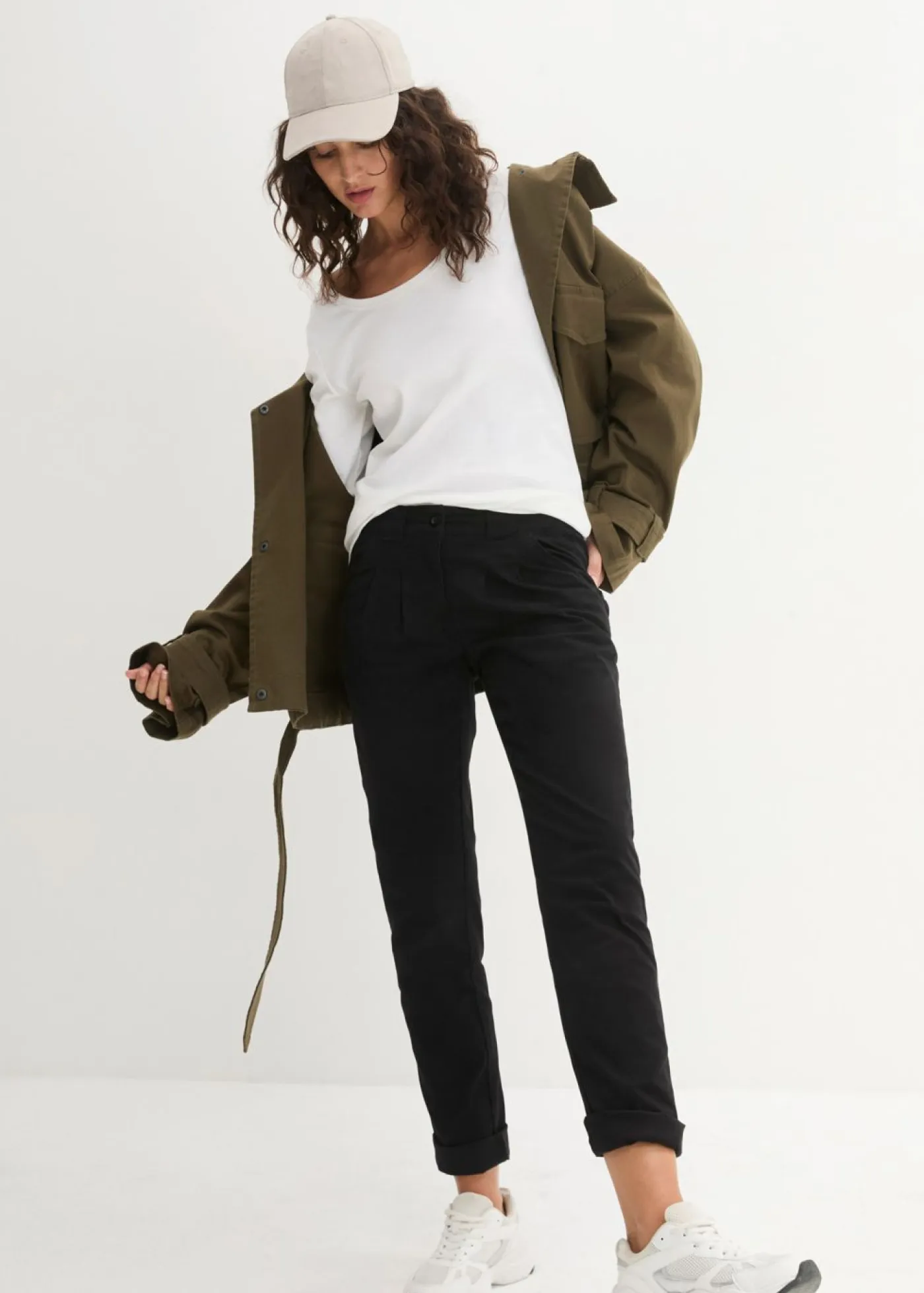 Sale Pantalón chino elástico Mujer Pantalones|Tallas Pequeñas