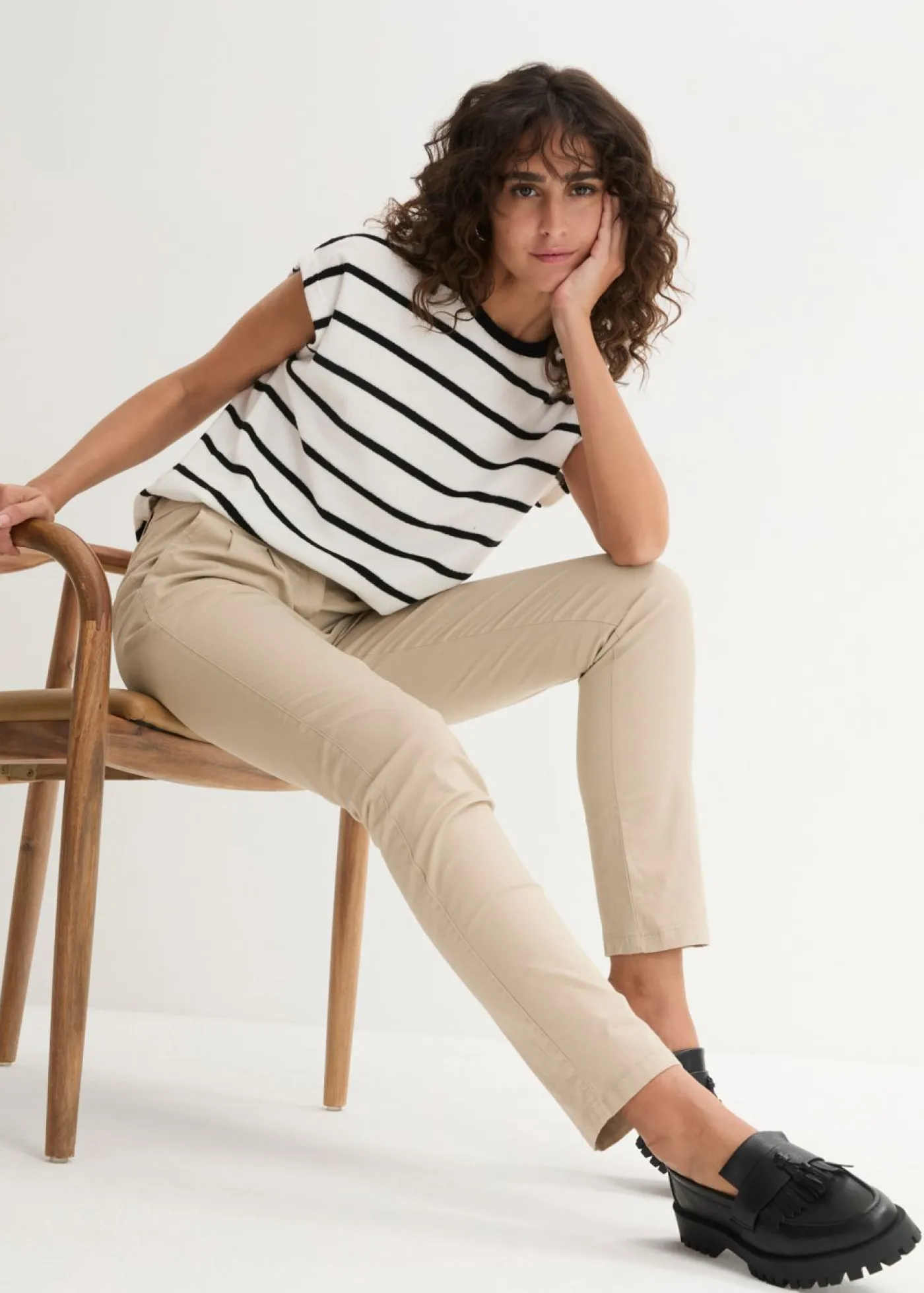 Hot Pantalón chino elástico Mujer Pantalones|Tallas Pequeñas