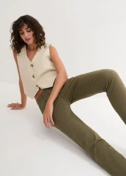 Sale Pantalón chino elástico Mujer Pantalones|Tallas Pequeñas