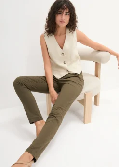 Sale Pantalón chino elástico Mujer Pantalones|Tallas Pequeñas