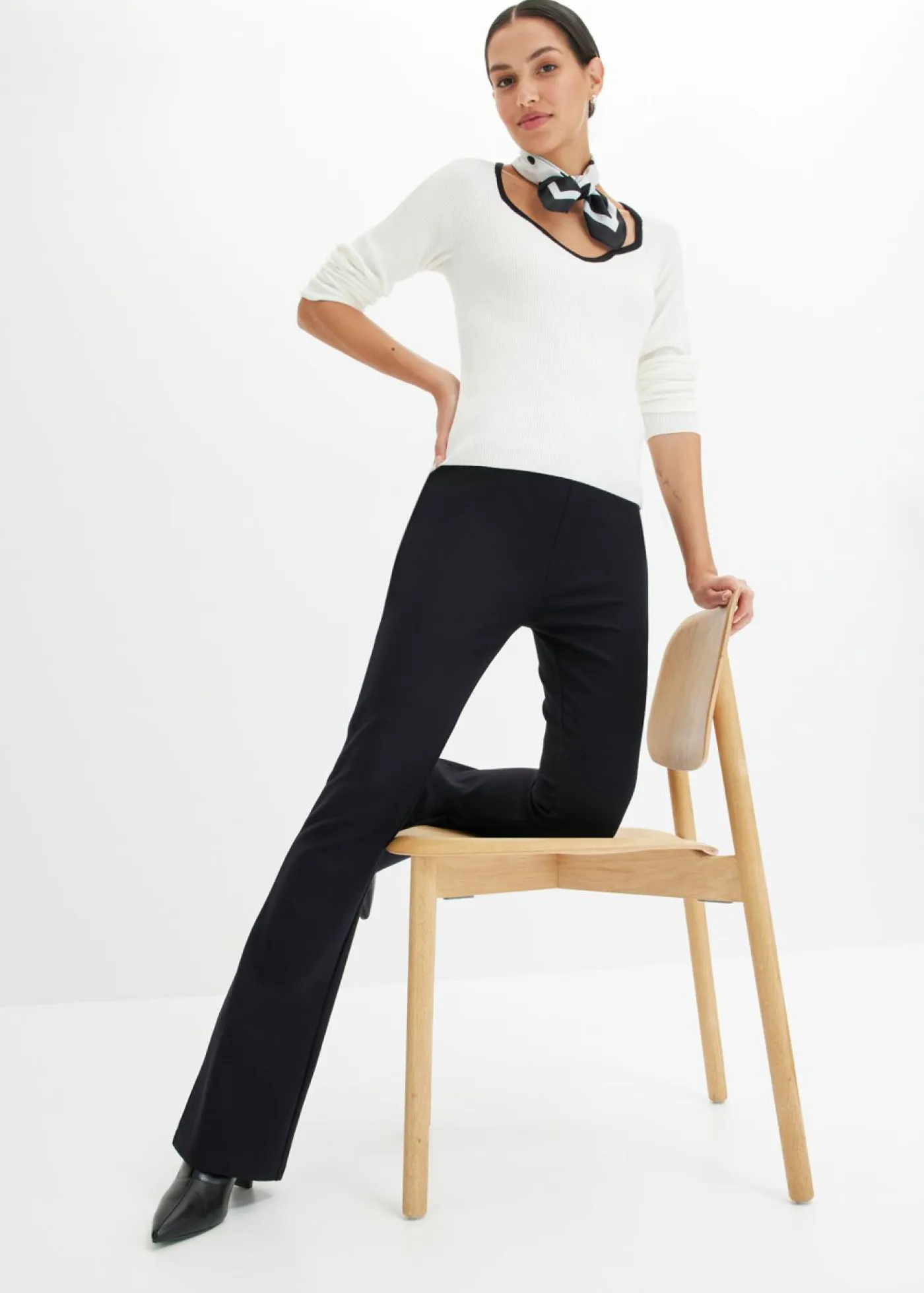 Outlet Pantalón cómodo de Punto di Roma Mujer Pantalones|Tallas Pequeñas