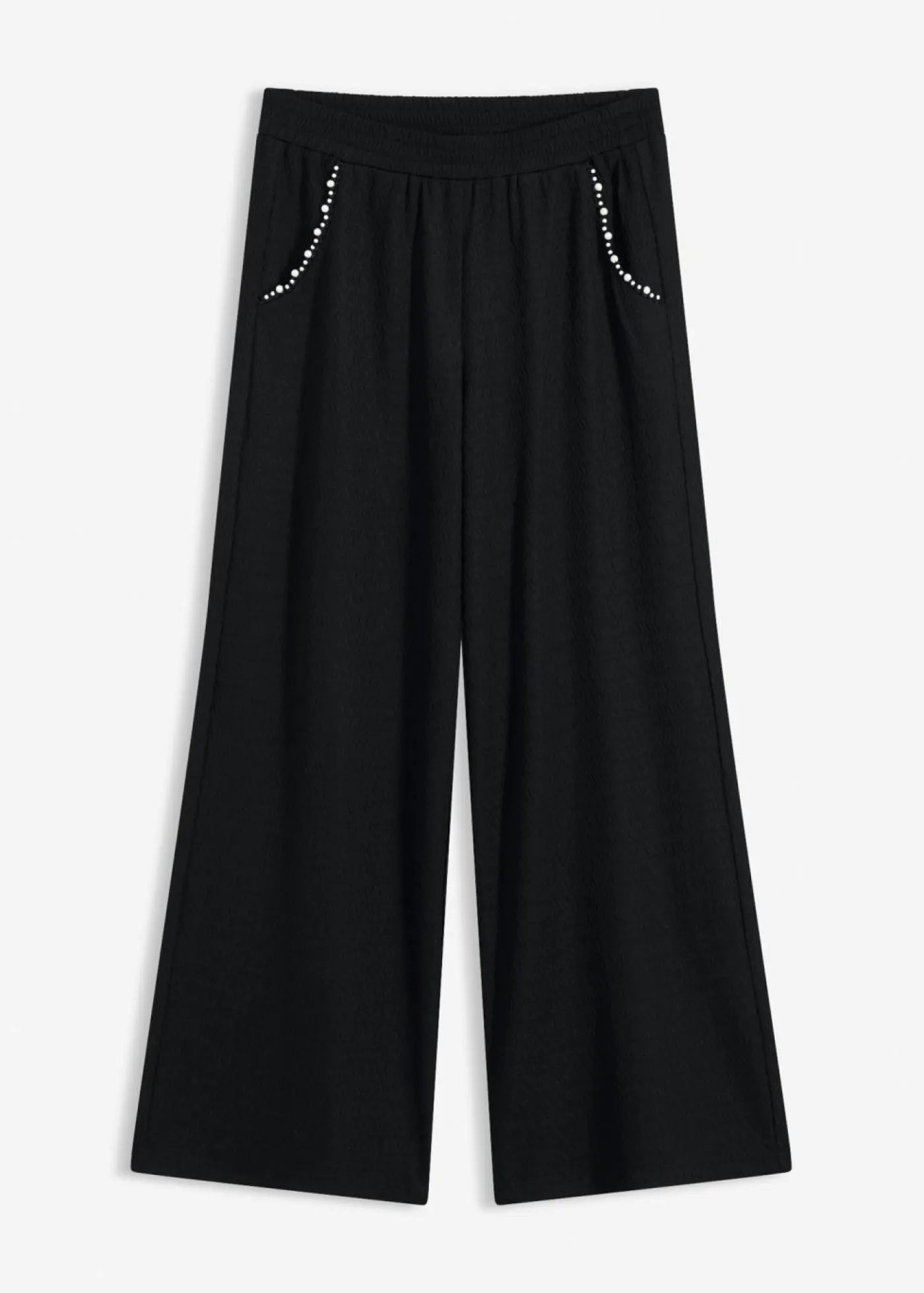 Sale Pantalón con aplicaciones de perlas de punto estructurado Mujer Pantalones
