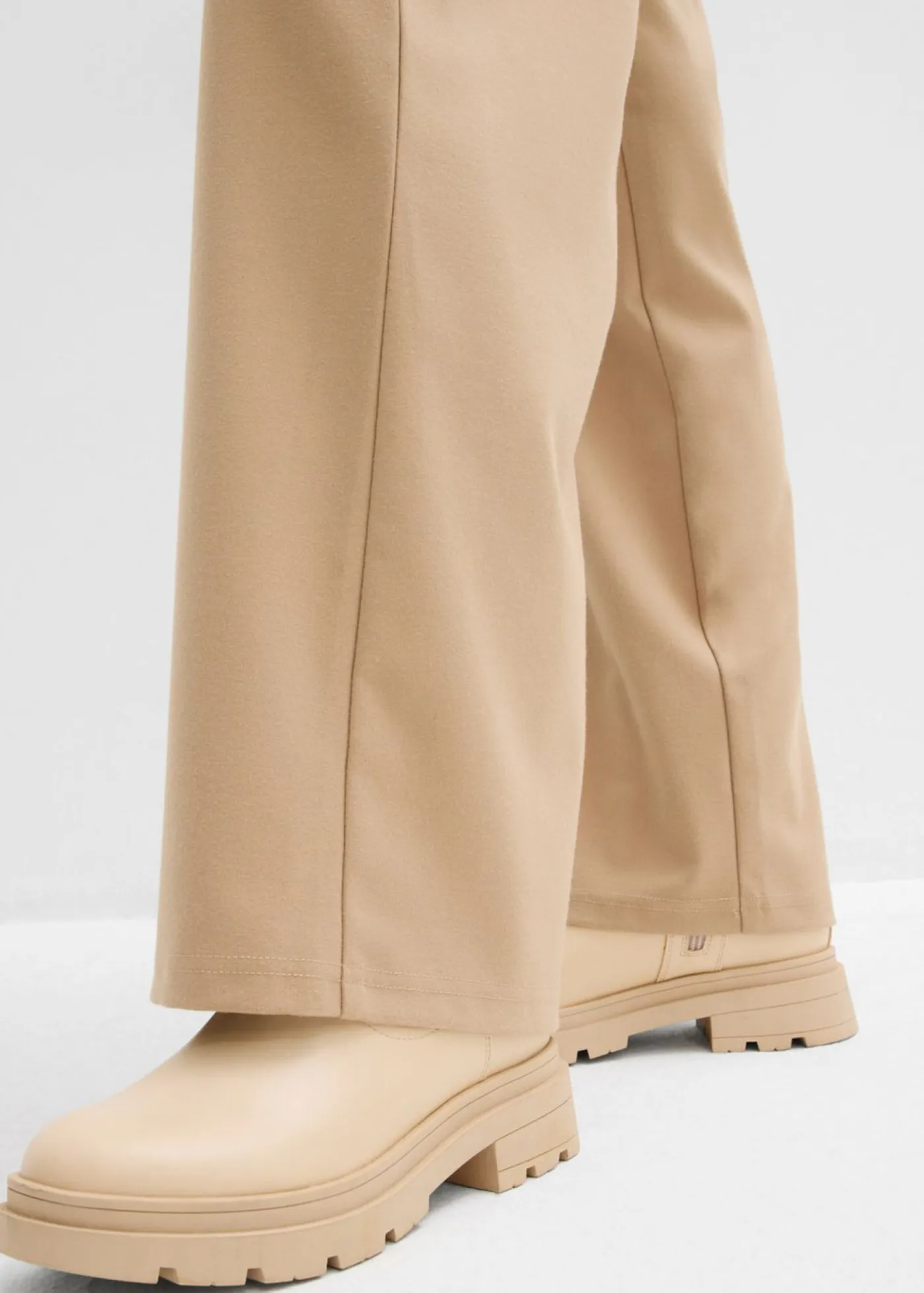 Pantalón con aspecto de lana y cinturilla cómoda Mujer Pantalones