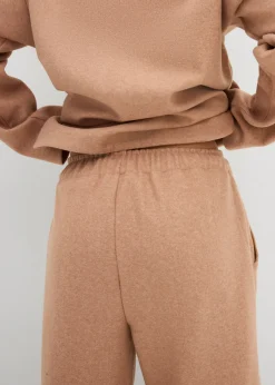 Online Pantalón con aspecto de lana y corte barrel Mujer Pantalones
