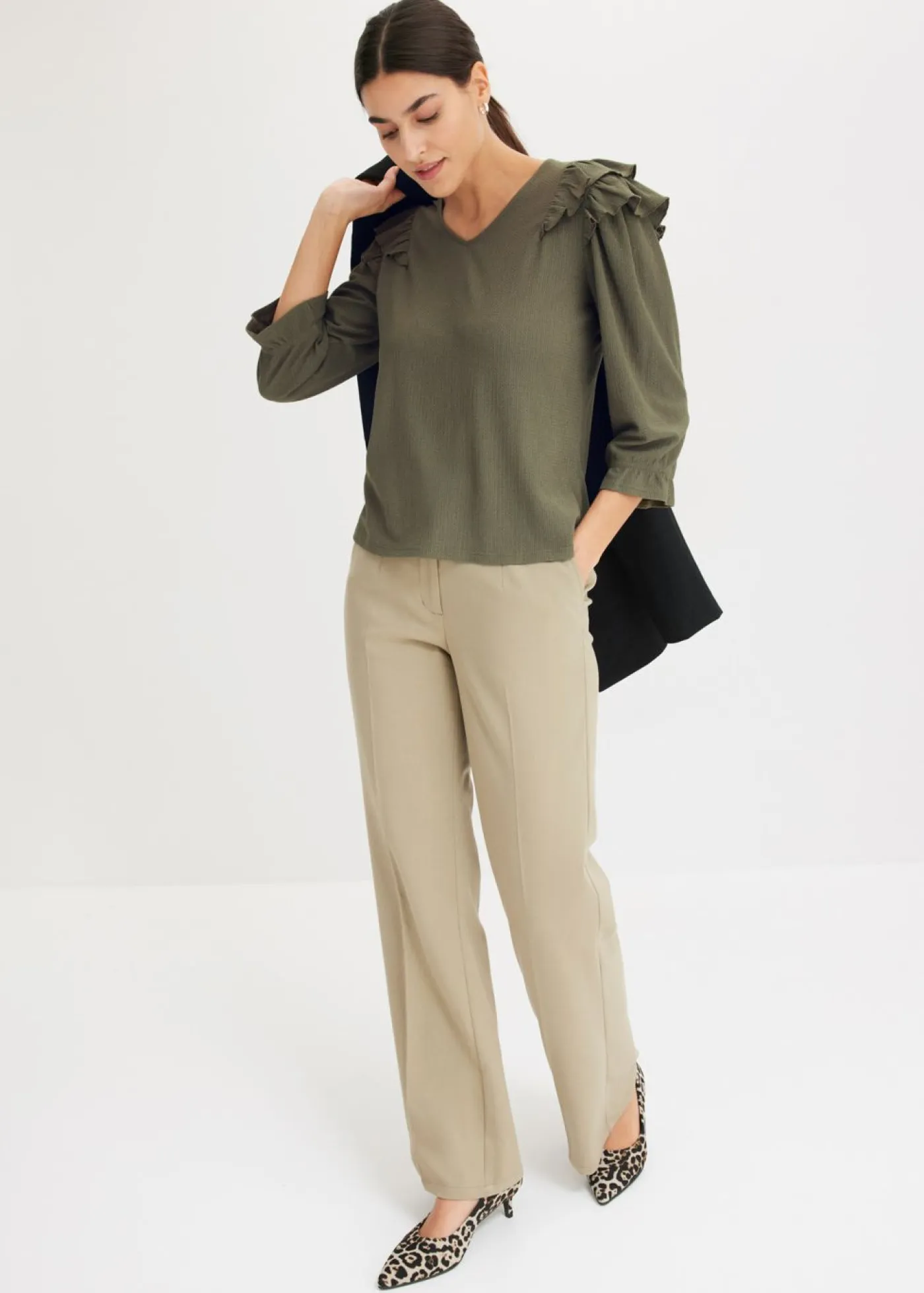 Clearance Pantalón con cintura cómoda Mujer Pantalones|Tallas Pequeñas