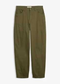 Outlet Pantalón con cinturilla cómoda y corte barrel Mujer Pantalones|Novedades