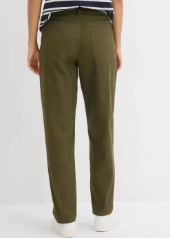 Outlet Pantalón con cinturilla cómoda y corte barrel Mujer Pantalones|Novedades