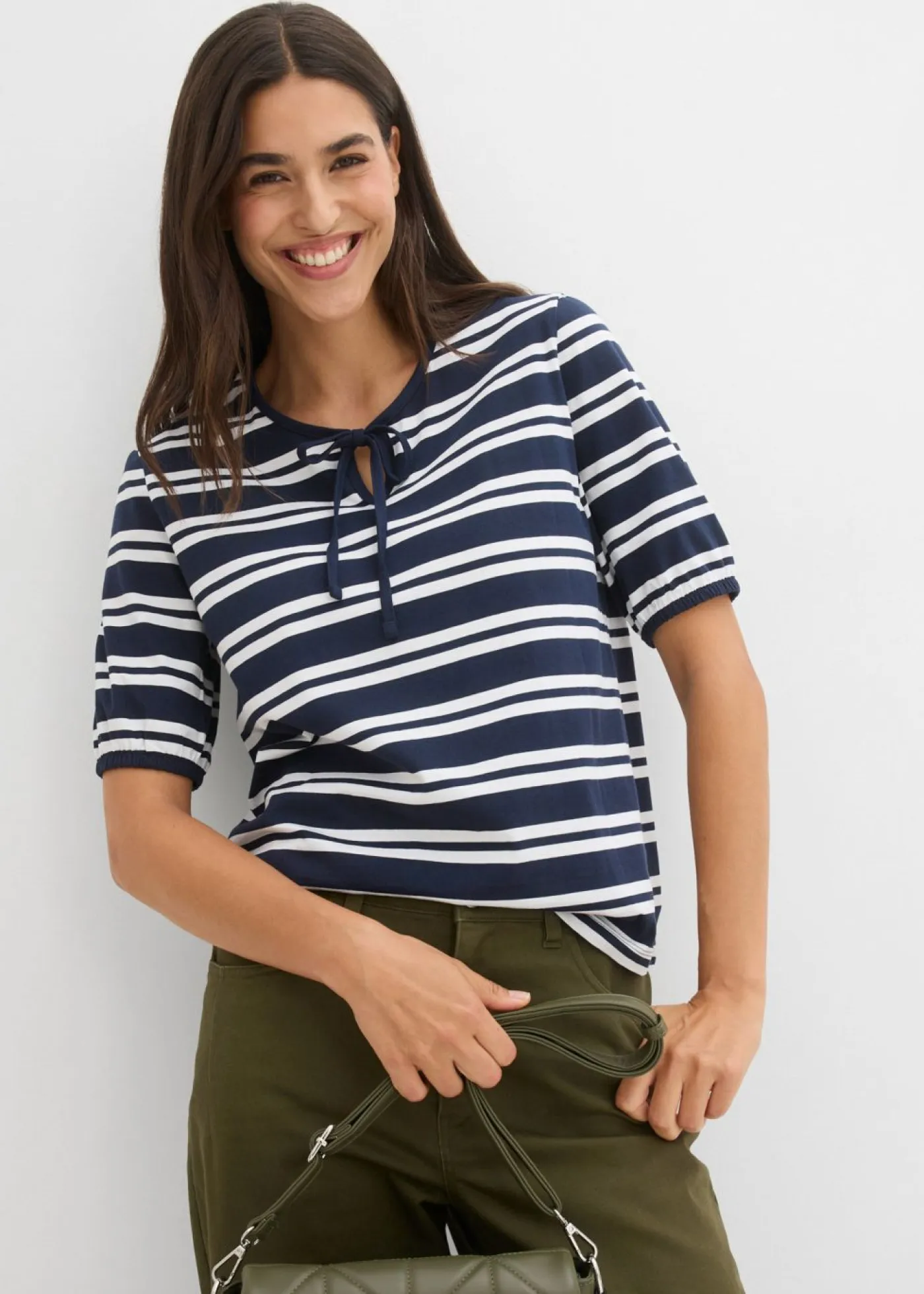Outlet Pantalón con cinturilla cómoda y corte barrel Mujer Pantalones|Novedades