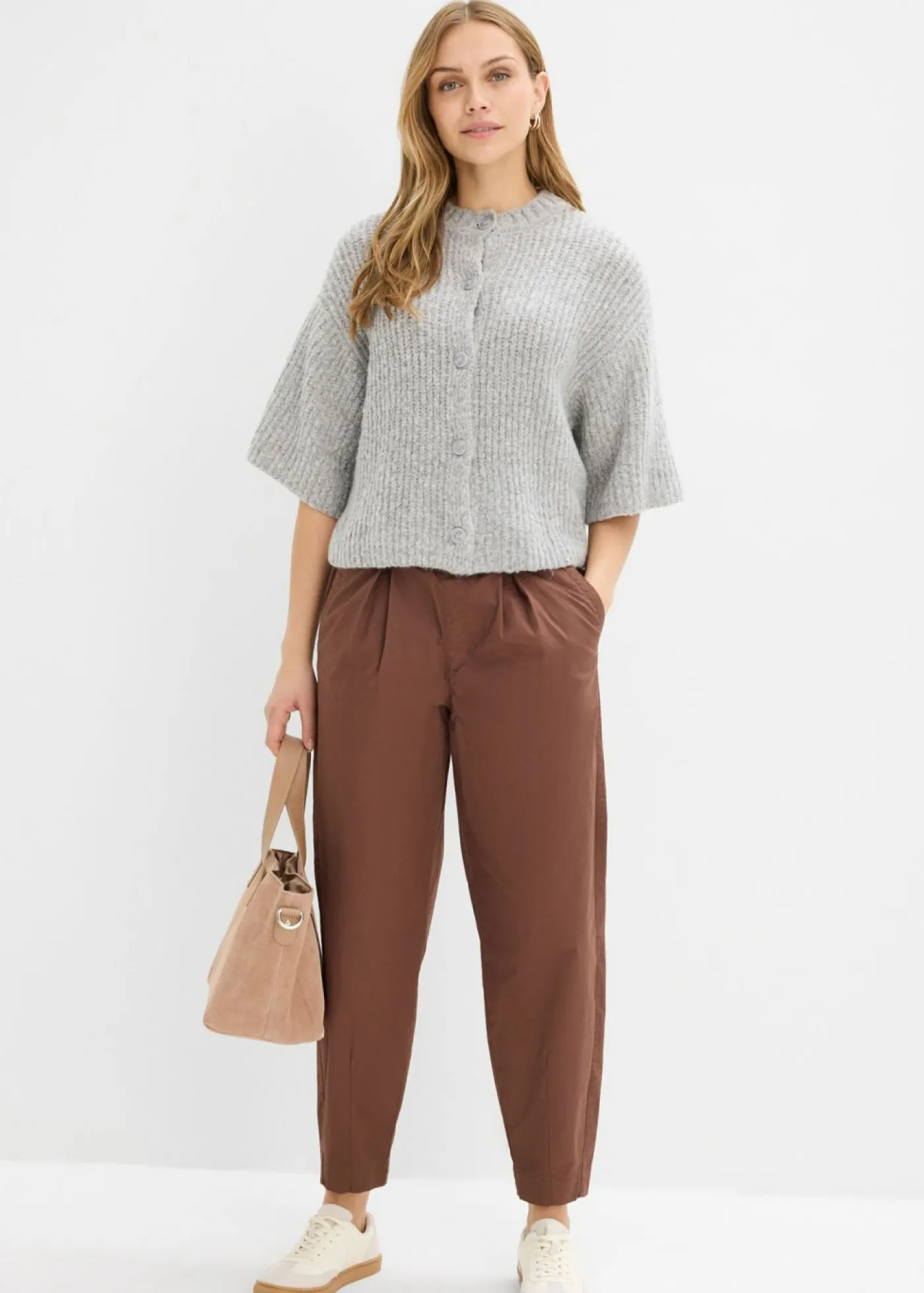 Discount Pantalón con corte barrel y cintura cómoda Mujer Pantalones