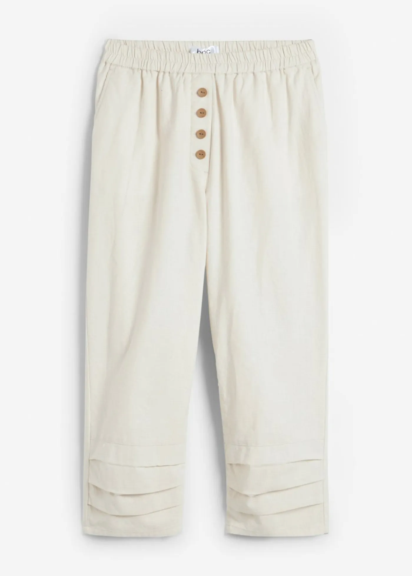 Discount Pantalón con corte zanahoria de mezcla de lino y algodón Mujer Pantalones