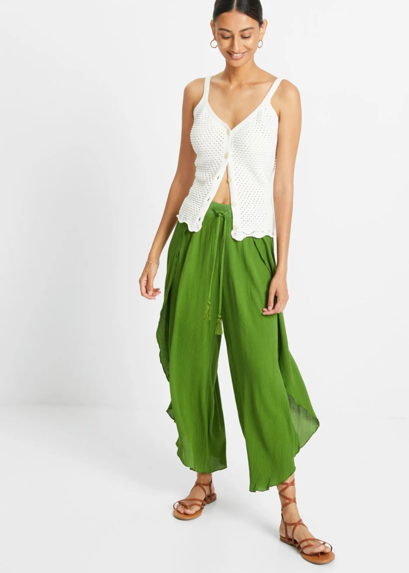 Online Pantalón con efecto arrugado estructurado Mujer Pantalones