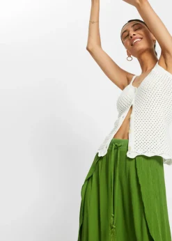 Online Pantalón con efecto arrugado estructurado Mujer Pantalones