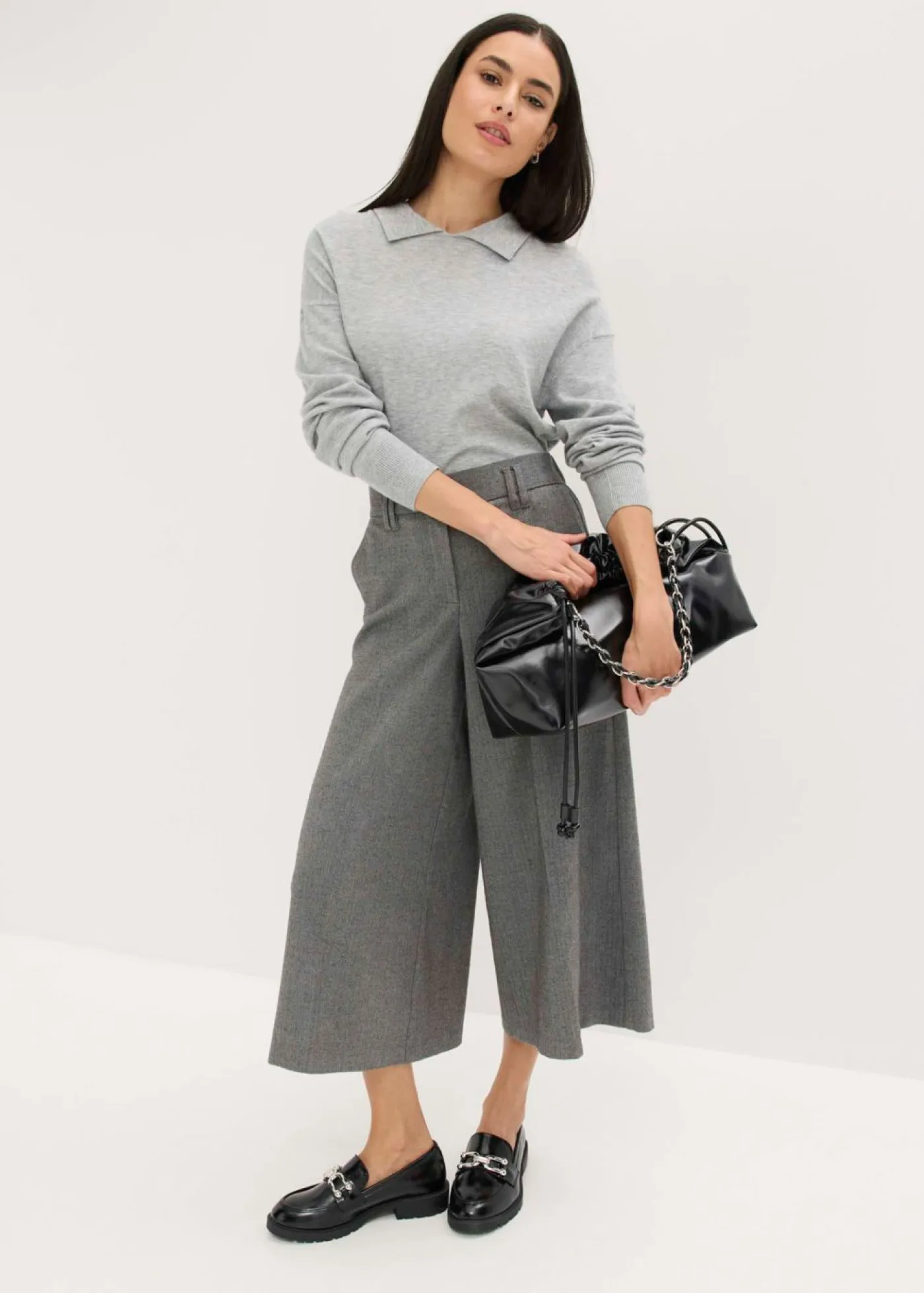 Online Pantalón con espiga en aspecto de lana Mujer Shorts|Pantalones