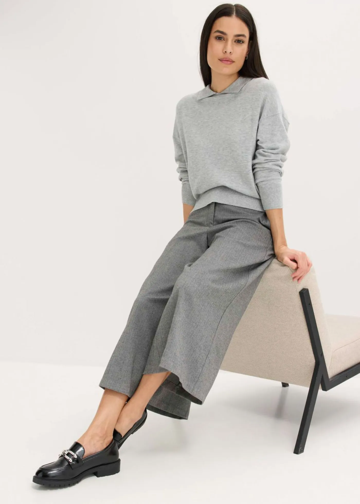 Online Pantalón con espiga en aspecto de lana Mujer Shorts|Pantalones