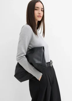 Online Pantalón con pinzas, cinturilla cómoda y abertura Mujer Esenciales|Pantalones