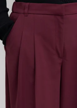 Online Pantalón con pinzas, cinturilla cómoda y abertura Mujer Esenciales|Pantalones