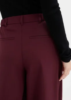 Online Pantalón con pinzas, cinturilla cómoda y abertura Mujer Esenciales|Pantalones