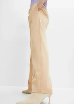 Hot Pantalón con pinzas y cinturilla cómoda Mujer Pantalones
