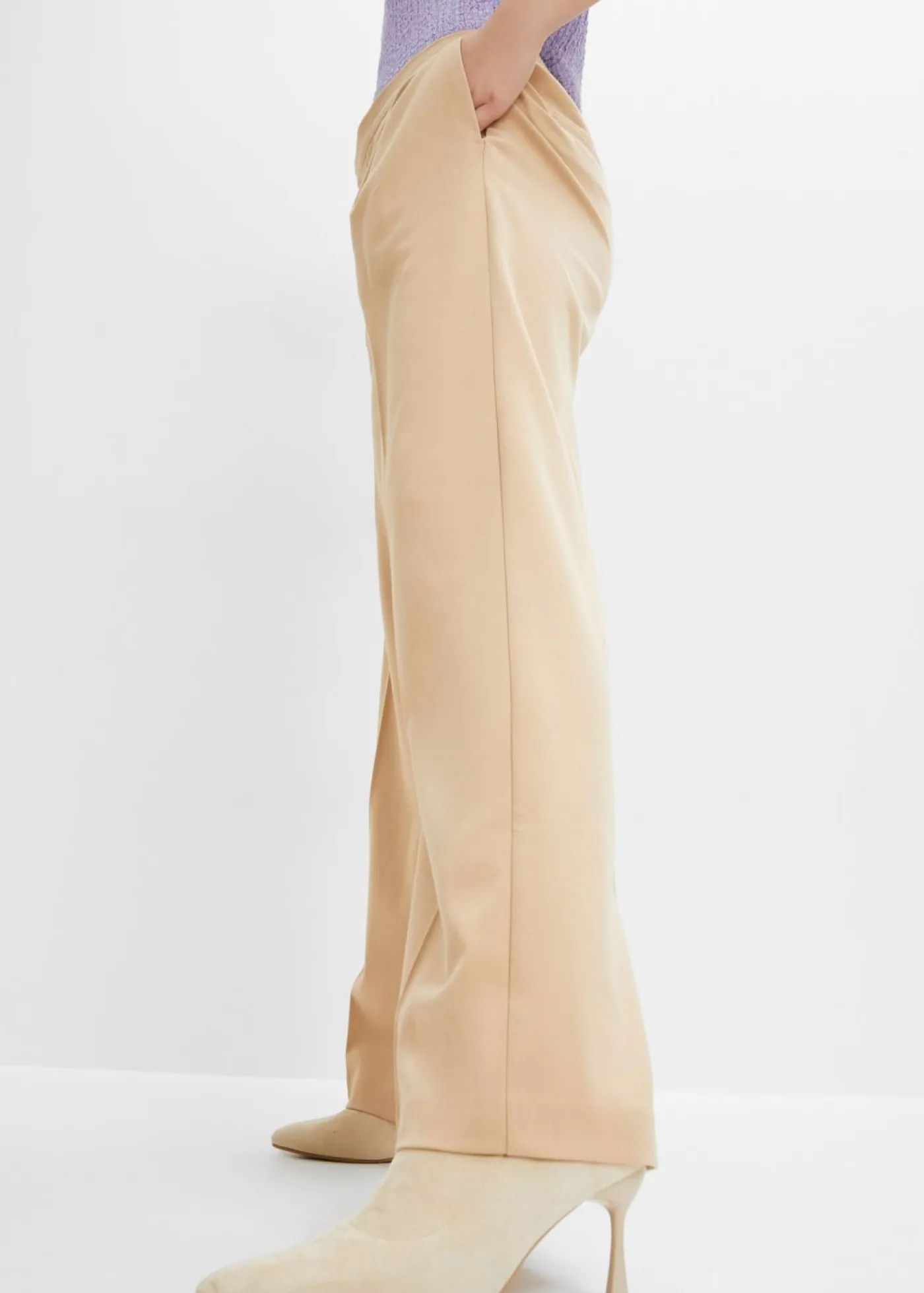 Hot Pantalón con pinzas y cinturilla cómoda Mujer Pantalones