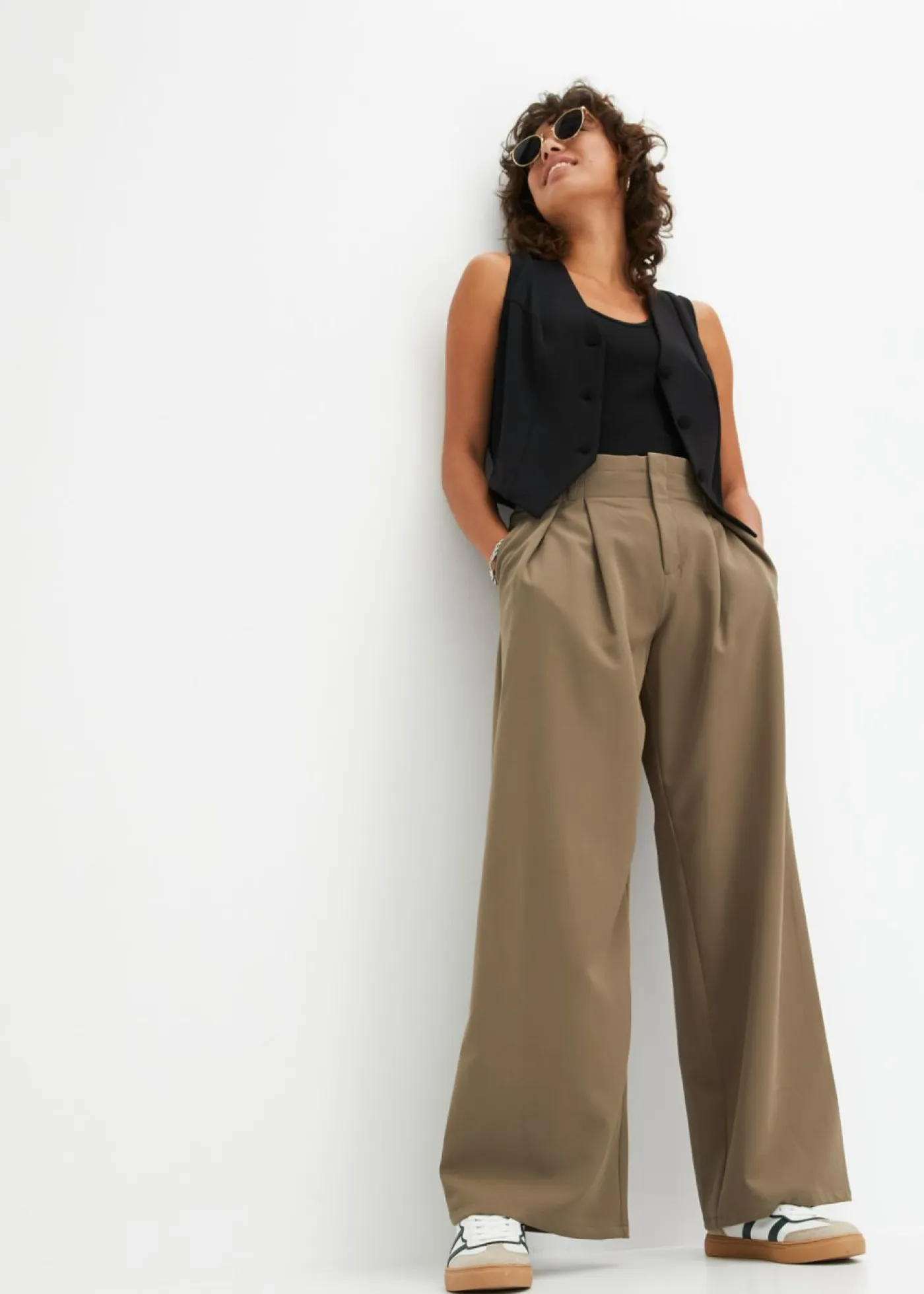 Discount Pantalón con pinzas y cinturilla cómoda Mujer Pantalones