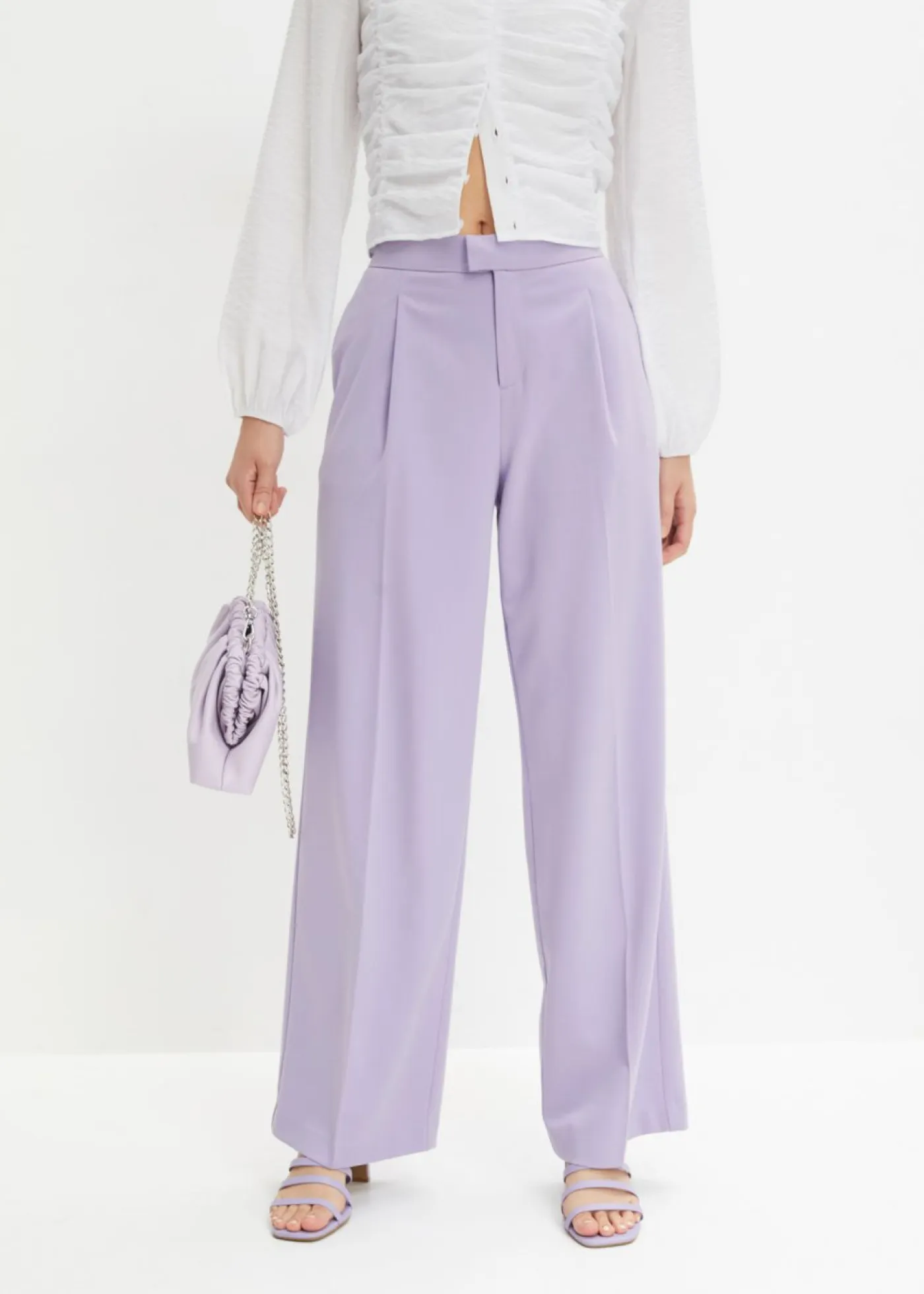 Outlet Pantalón con pinzas y cinturilla cómoda Mujer Pantalones
