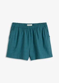 Online Pantalón corto con contenido de lino Mujer Shorts|Pantalones