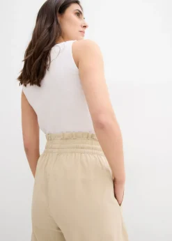 Sale Pantalón corto con lino Mujer Shorts|Pantalones