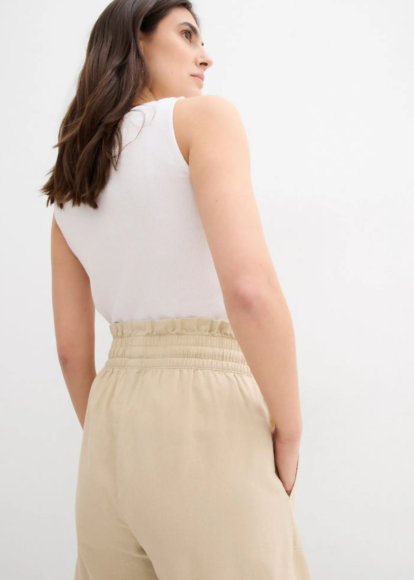 Sale Pantalón corto con lino Mujer Shorts|Pantalones