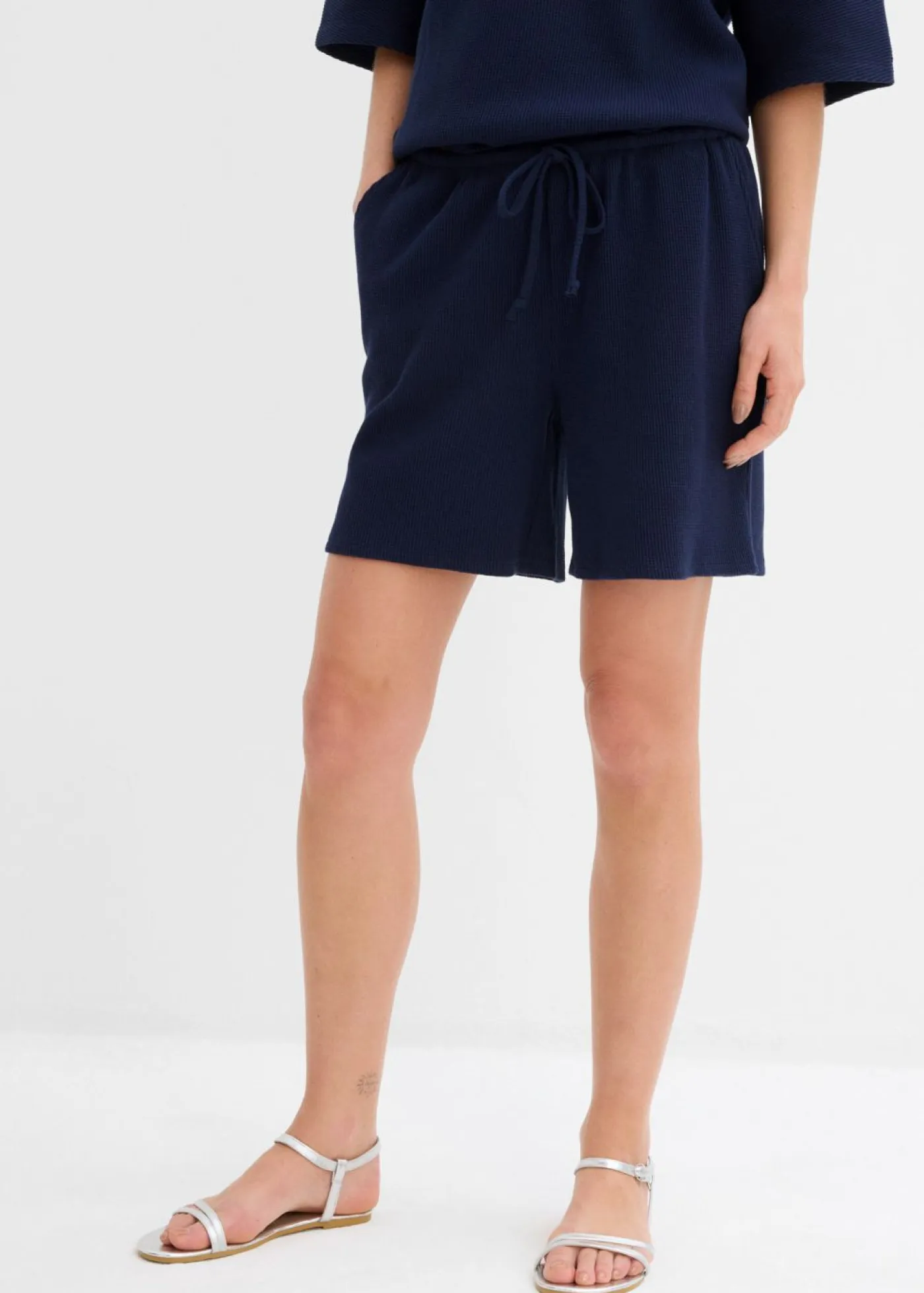 Hot Pantalón corto de algodón puro con estructura Mujer Conjuntos De Ropa|Shorts