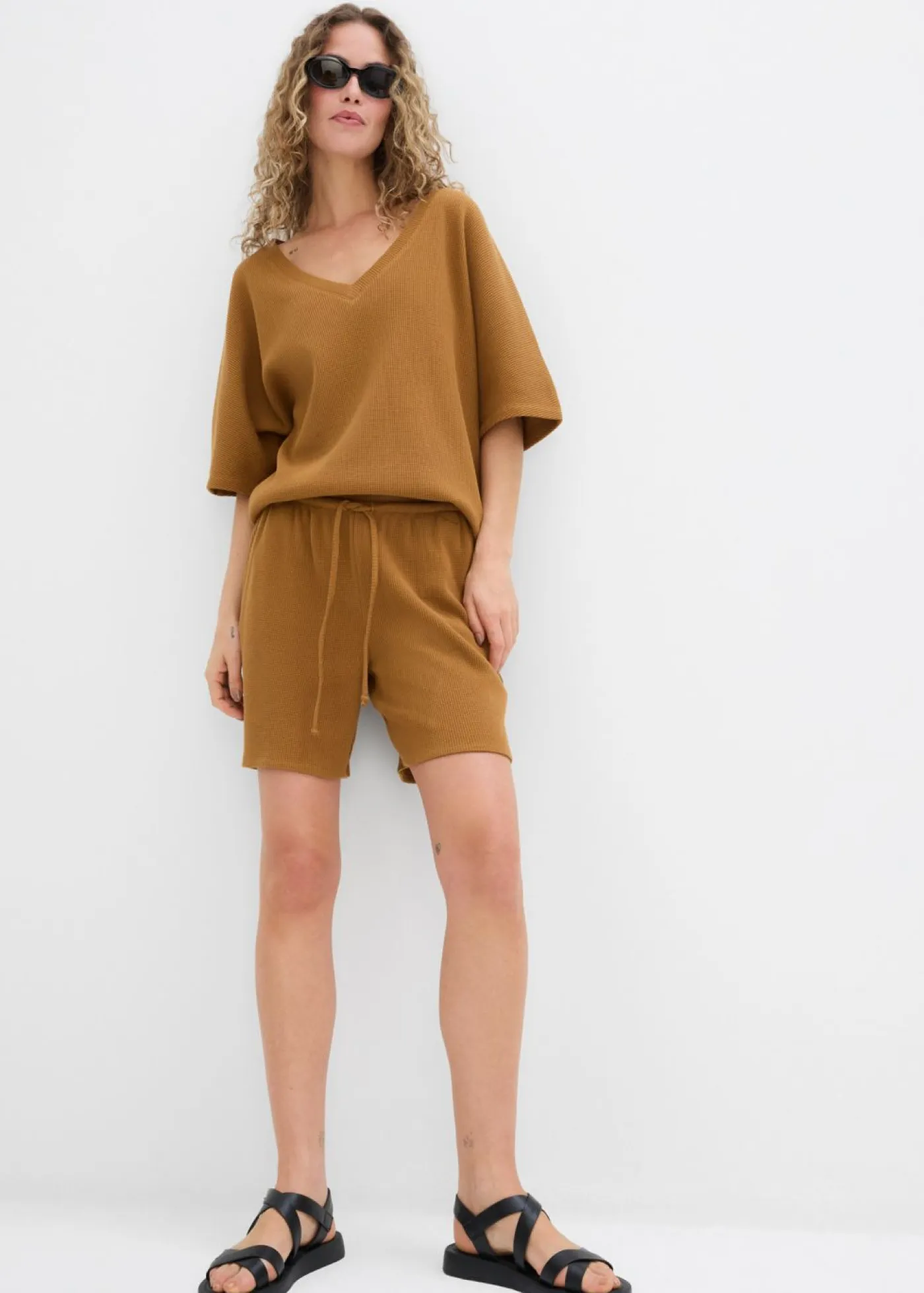 Discount Pantalón corto de algodón puro con estructura Mujer Conjuntos De Ropa|Shorts