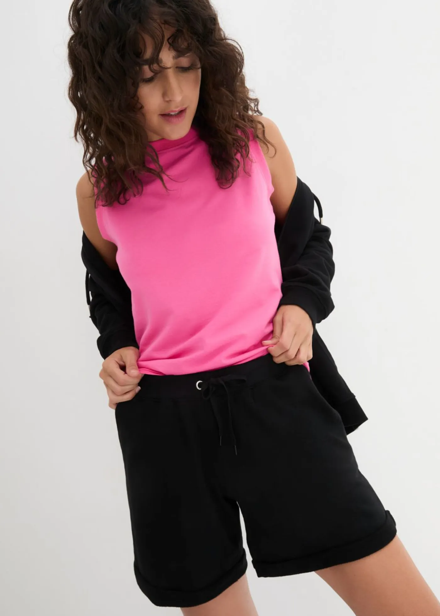 Outlet Pantalón corto de chándal de algodón puro Mujer Shorts|Básicos