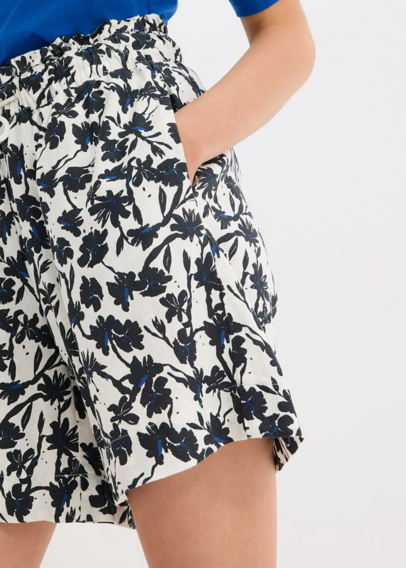 Outlet Pantalón corto de lino Mujer Shorts|Pantalones
