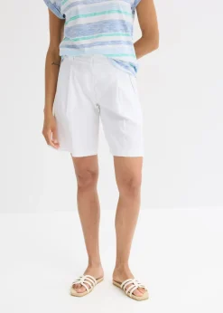 Sale Pantalón corto de mezcla de lino ligero Mujer Shorts|Pantalones