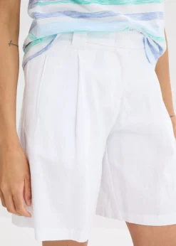 Sale Pantalón corto de mezcla de lino ligero Mujer Shorts|Pantalones