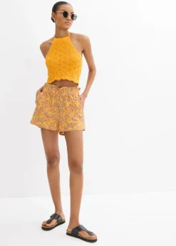 Sale Pantalón corto de mezcla de viscosa y algodón Mujer Shorts|Pantalones