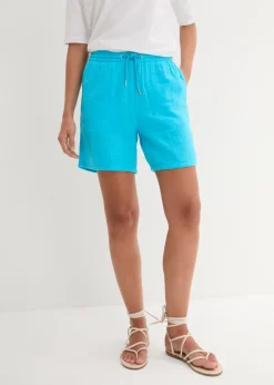 New Pantalón corto de muselina Mujer Shorts|Pantalones