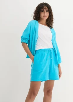 New Pantalón corto de muselina Mujer Shorts|Pantalones
