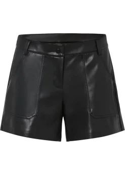 Online Pantalón corto de piel sintética Mujer Shorts|Pantalones