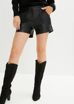 Online Pantalón corto de piel sintética Mujer Shorts|Pantalones
