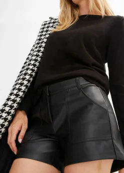 Online Pantalón corto de piel sintética Mujer Shorts|Pantalones